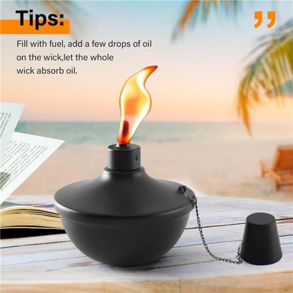4Pack Metal TableTop Torches,22oz Citronella Torches for Outside,RefillableFlame - Picture 6 of 7